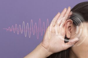 Pessoa com problema de perda de audição bilateral neuro-sensorial